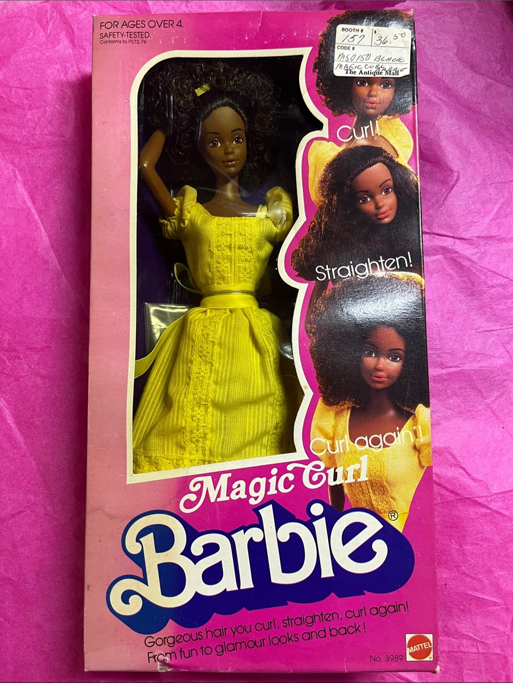 Vintage 1981 Magic Curl African American Barbie No. 3989 NRFB Mattel